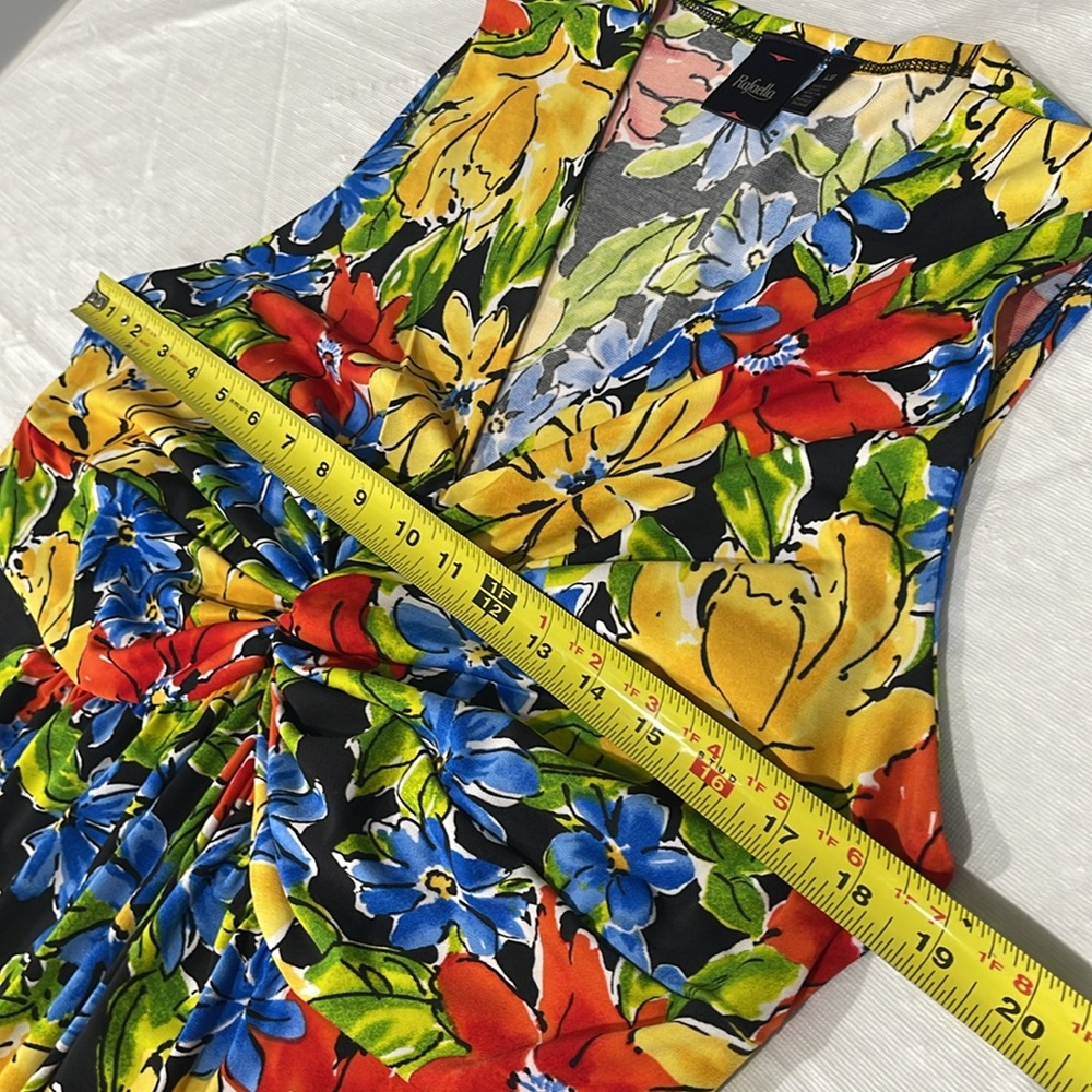 Rafaella women’s size large floral pattern maxi dress with side slits stretchy - Picture 12 of 16